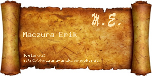 Maczura Erik névjegykártya