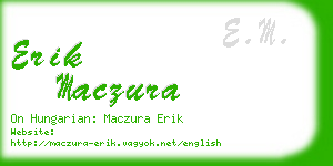 erik maczura business card